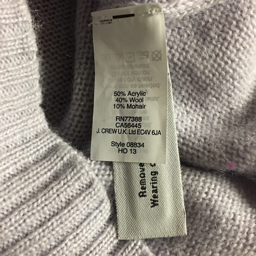 J. Crew Jeweled Cluster Sweater‎ Women’s XXS Lavender Crew Neck Long Sleeve